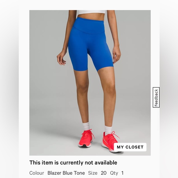 lululemon athletica Pants - Lululemon blazer blue 8” shorts sz 20